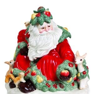 Rare 1991 Fitz and Floyd Limited Edition "Woodland Santa," Centerpiece/Cookie